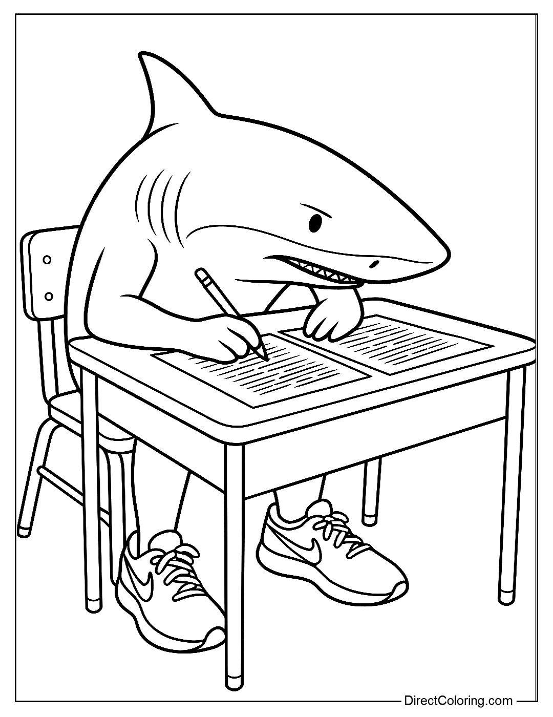 Tralalero Tralala Coloring Page Free